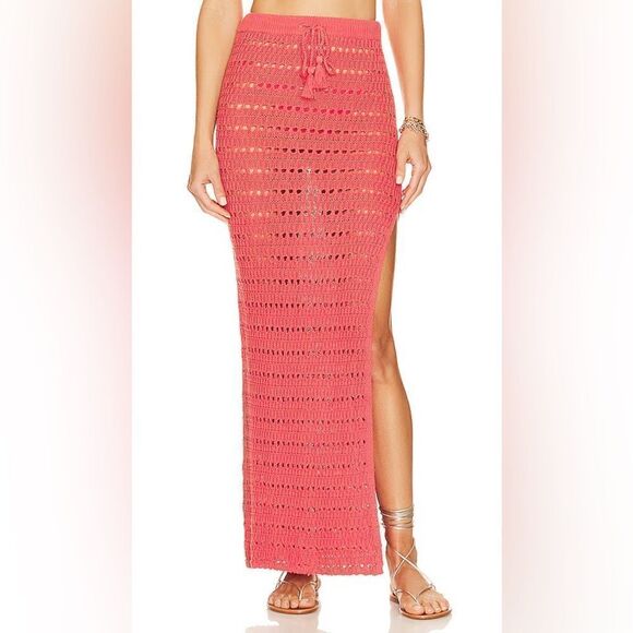 L*Space Anthropologie Sweetest Thing Crochet Maxi Skirt NWT - Picture 2 of 13